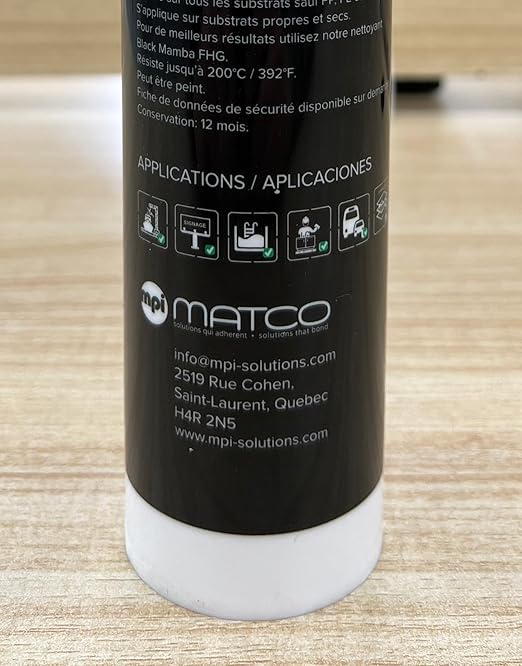 Black Mamba FHG High Tack - Superfast Mono Component Polymer Sealant Cartridge - Black, Single