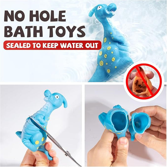 Hely Cancy Dinosaur Bath Toys for Toddler, No Hole Baby Bathtub Shower Water Pool Toys