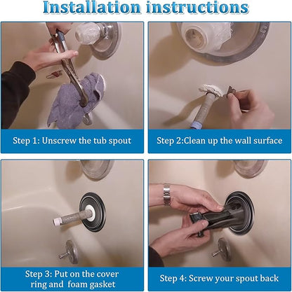 Enhon Metal Tub Spout Cover Ring, Bathroom Faucet Remodeling Wall Plate with Foam Gasket, 1-1/2 Inch ID and 3-5/8 Inch OD (Oil Rubbed Bronze)