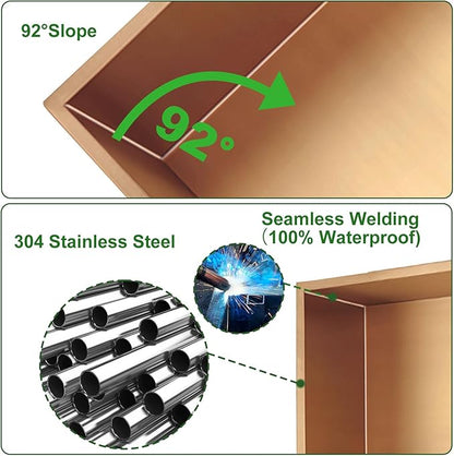 Shower Niche, Stainless Steel Elegant Bathroom Niche, No Tile Needed Recessed Shower Shelf Organizer for Storage
