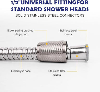 Shower Hose, 70 Inch Extra-Long Stainless Steel Handheld Shower Head Hose with Stainless Steel Insert and Nut,Brushed Nickel Finish