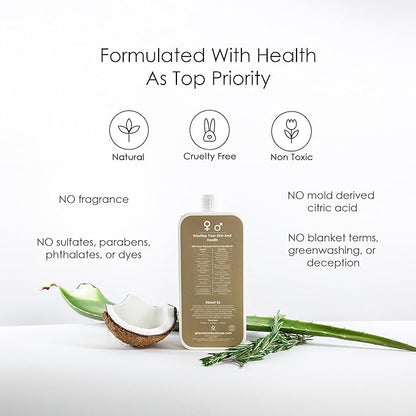 GirlyMan Natural Body Wash - Made with Olive Oil & Aloe Extract, No Artificial Fragrance, PH Balanced, Gentle Formula, Nourishing Ingredients, Family Owned (Unscented)