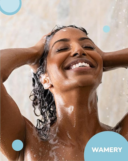 Wamery Shower Head Filter for Hard Water - Alkaline Multi‑Stage Inline Filter, Helps Reduce Chlorine & Odors, Universal 1/2‑Inch Fit, Easy Install, Extra Cartridge Included, Chrome