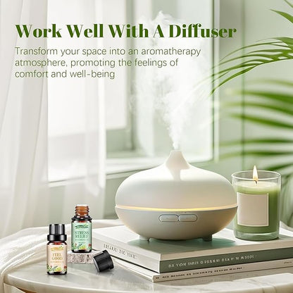 Essential Oils Blend Set,Essential Oils for Diffusers for Home,Stress Relief, Sweet Dream,Deep Breathe,Relax, Air Freshening,Aromatherapy Gifts for Women,DIY Candle Making,Humidifiers, Massage(6x10ml)