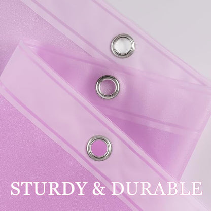 Dreamy Pink Glitter PEVA Shower Curtain Long 75 Length, Waterproof Plastic Sparkle Shower Curtain Liner with 3 Weighted Magnets, 72x75 Shimmery Bathroom Rose Décor Shower Curtain