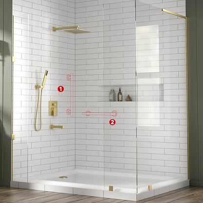 Lava Odoro Shower Grab Bar, Modern Set Stainless Steel Handicap Grab Bar for Bathtubs and Showers, Shower Safety Bar for Seniors Disabled, ADA-Compliant (Brushed Gold, 3 Pack 18", 24'', 36")