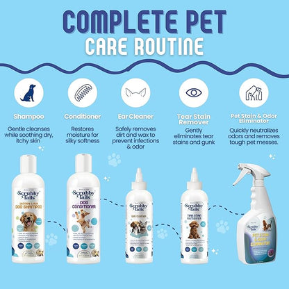 Organic Dog Shampoo - Puppy Oatmeal Shampoo for Itchy Skin Relief - Hypoallergenic for Sensitive Skin, for Dogs of All Ages, Deodorizes, Tearless, Made in USA, 16oz (Vanilla Ice Cream)