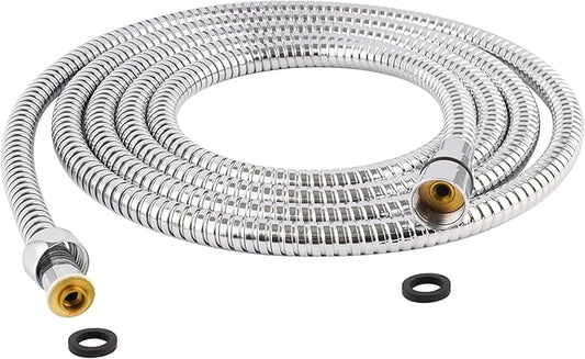 Hibbent All Metal Shower Hose, 119 Inch Stainless Steel Extra Long Shower Hose Replacement, Brass Insert & Nut, Anti-Twist Handheld Shower Head Hose Extension, Flexible Shower Hose Attachment, Chrome