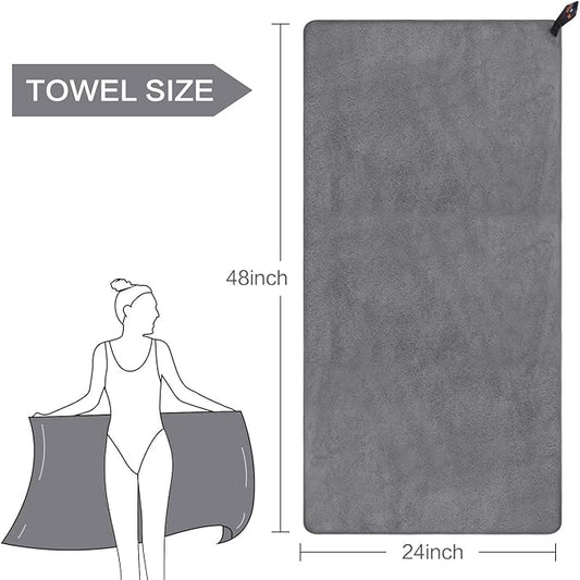 SUNLAND Microfiber Gym Bath Towel Ultra Soft Travel Camping Towel Super Absorbent Swimming Sport Towels for Adults and Children