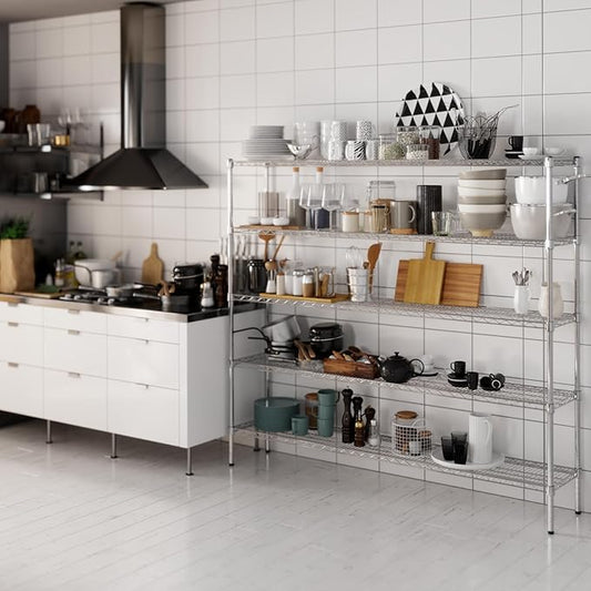 14" Deep x 72" Wide x 64" Height Wire Shelving Kit | 5-Tier | NSF Commercial Storage Rack Unit