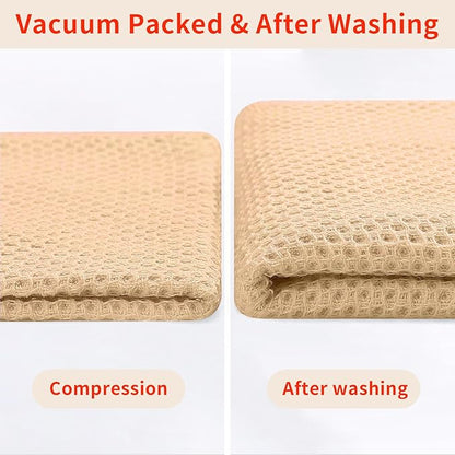 Homaxy 100% Cotton Waffle Weave Kitchen Dish Cloths, Ultra Soft Absorbent Quick Drying Dish Towels, 12 x 12 Inches, 6-Pack, Apricot