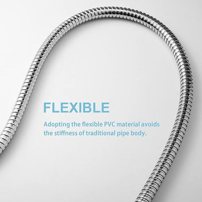 OFFO Shower Hose, Kink Free Stainless Steel Shower Hose Attachment Electroplating Handheld Shower Head Hose Flex Hoses Extension with Brass Insert & Nut for Pet Bathing Cleaning 80 in, Chrome