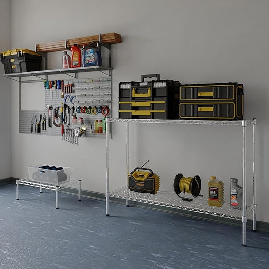 14" Deep x 48" Wide x 34" Height Wire Shelving Kit | 2-Tier | NSF Commercial Storage Rack Unit