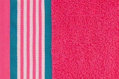 CASA COPENHAGEN He & She 6 Pieces Towel Set- Teal + Pink, 550 GSM 2 Bath Towel 2 Hand Towel 2 Washcloth, Designed in Denmark Made of Soft Egyptian Cotton for Bathroom, Kitchen & Shower