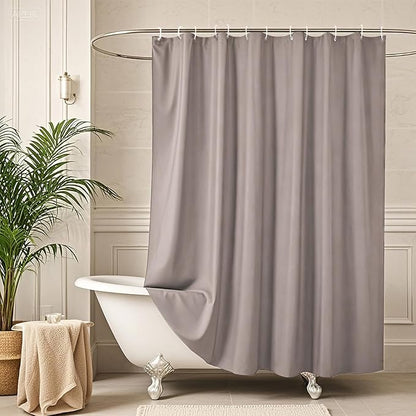 AooHome Extra Long Shower Liner, Fabric Bathroom Curtain with Hooks for Hotel, Weigthed Hem, Water Repellent, 72 x 84 Inch, Chocolate