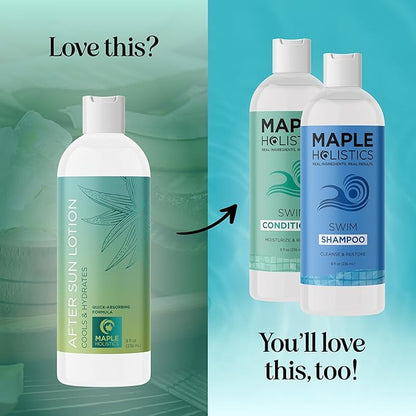 After Sun Lotion with Aloe Vera - Ultra Cooling Aloe Vera for Sunburn Hydration with Cocoa Butter & Rosehip Oil - Hydrating Aloe Lotion After Sun Moisturizer for Dry Skin with Hyaluronic Acid