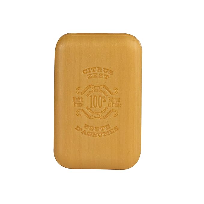 La Chatelaine Shea Butter Bar Soap| Natural and Organic |Triple Milled | Made in France | Unisex, Men, Women | Large (Citrus Zest)