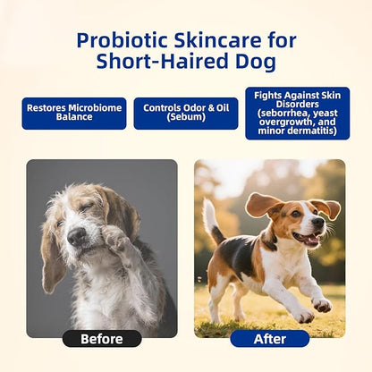 Unipaws Probiotic Short-Haired Dog Conditioner – Degreasing, Soothing & Anti-Shedding for Red, Itchy Skin, Vegan Calendula, Coconut & Oatmeal – EWG Green & Medicated, Made in Korea, 16.9 Fl Oz