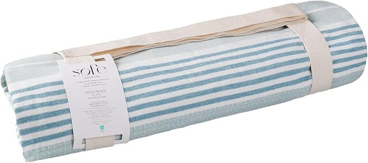 SOFE H&L | LINVIA Foutah Quick Dry Beach Towel Pack of 1 (35” x 70”) Basic - Mint | Lightweight, Premium, Fade Resistant, Durable | Travel Towel, Turkish Beach Towel with Shoulder Strap