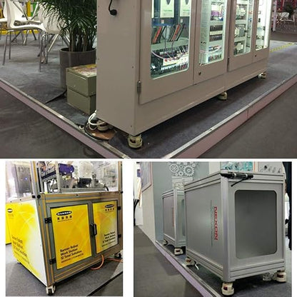 Skelang 4-Pcs Leveling Machine Casters with Nylon Wheel and Rubber Foot, Retractable Workbench Caster, Loading Capacity 2200 Lbs