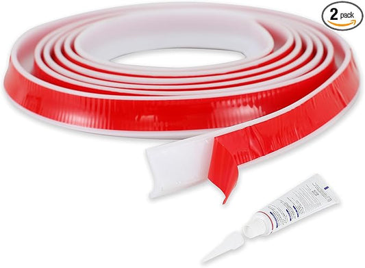 118 Inch Shower Threshold Water Dam Guard Included Silicone sealant,Transparent Self-Adhesive Silicone Shower Barrier Water Stopper Shower Door Bottom Seal Strip for Bathroom Kitchen Bathtub Sink