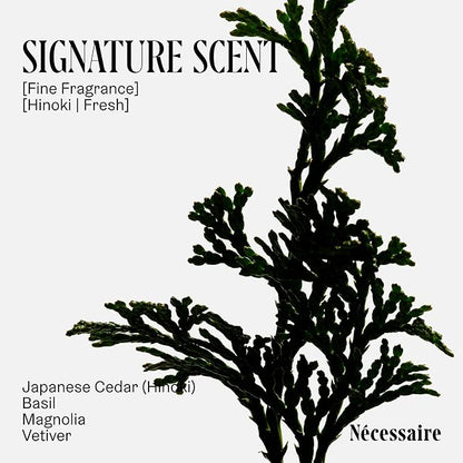 Nécessaire The Body Wash Hinoki. Natural Body Wash for Women & Men, Softening Shower Gel with Gentle Exfoliating Acids AHA/BHA/PHA. Gel Cleanse,16.9 fl oz
