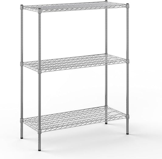 18" Deep x 42" Wide x 54" Height Wire Shelving Kit | 3-Tier | NSF Commercial Storage Rack Unit