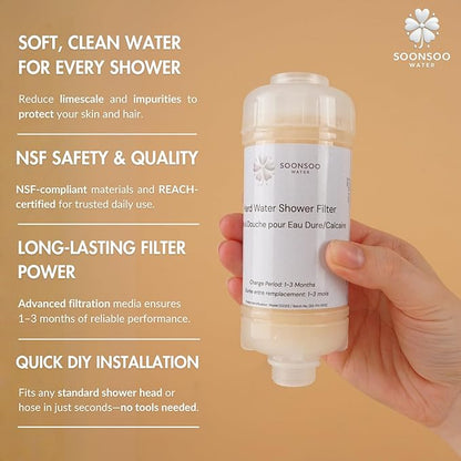 Hard Water NSF Shower Filter - Reduce Limescale & Impurities