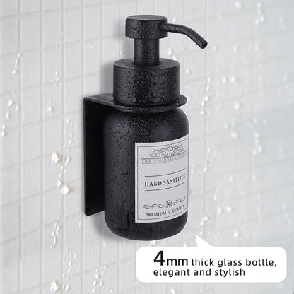 2-Pack Shower Soap Dispenser Set with Pump and Wall Mount, 8.5 Oz Soap and Lotion Dispenser Set with Waterproof Labels,Black