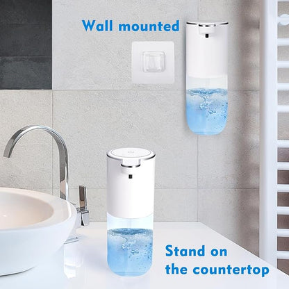 Automatic Foaming Soap Dispenser, Touchless Foam Hand Soap Dispenser for Bathroom, 4-Level Adjustable,13.5oz/400ml, Wall Mounted, Rechargeable