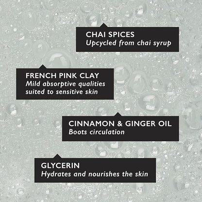 UPCIRCLE Cinnamon + Ginger Chai Soap Bar 3.5oz - Organic Vegan Cleanser For Face And Body - French Pink Clay + Glycerin Reducing Redness + Irritation - Natural, Cruelty-Free + Palm Oil Free