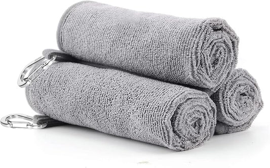 Booms Fishing B0T Microfiber Fishing Towel with Clip, 3 Pack Gray