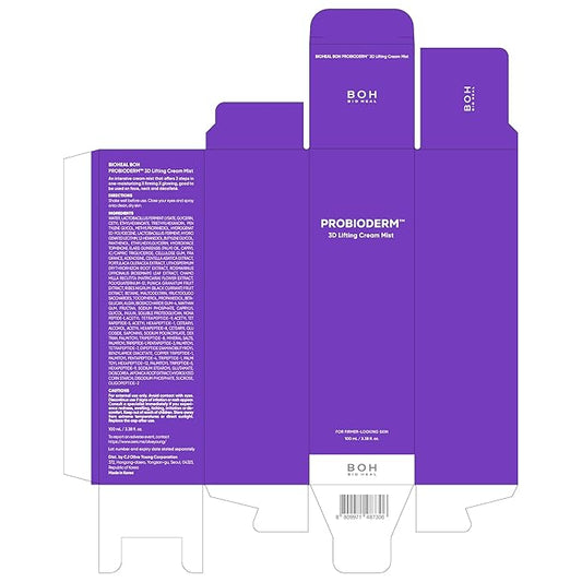 BIOHEAL BOH Probioderm™ 3D Lifting Cream Mist 3.38 fl oz (100 ml) | Face Moisturizers, Hydrating Glowing Serum Spray, Moisturizing & Elasticity-Enhancing Facial Mist for Face, Neck & Décolleté