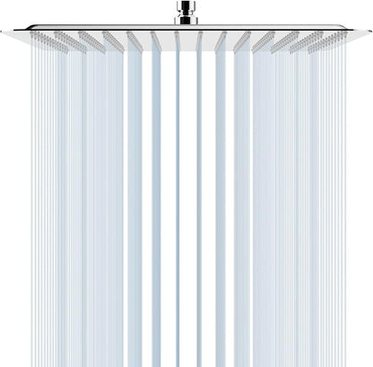 SR SUN RISE 16 Inch Rain Shower Head, High Pressure Rainfall Showerhead Large Waterfall Shower Head Ultra Thin Water Saving, Polished Chrome 304 Stainless Steel