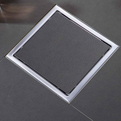 4 Inch Square Shower Floor Drain, Shower Drain Kit with Flange and 2 in 1 Tile-Insert Cover, Square Shower Drain, SUS 304 Stainless Steel Floor Drain,Silver