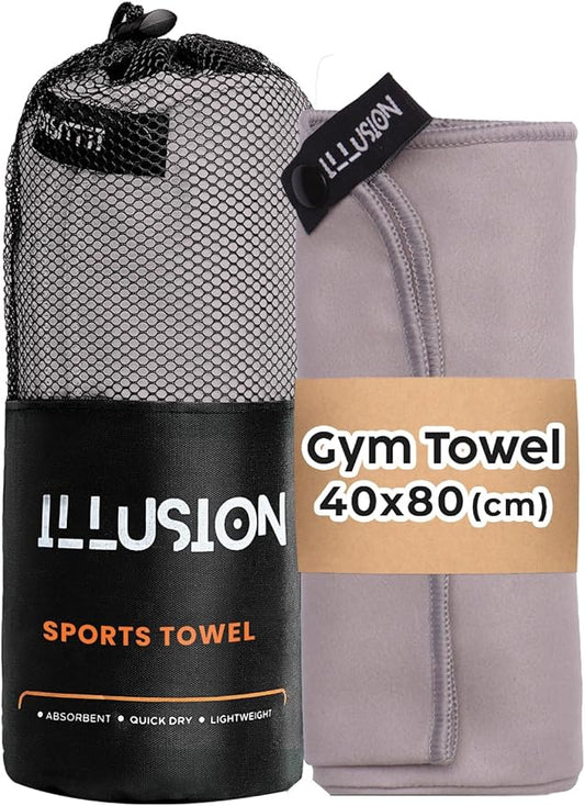 illusion Small Microfiber Gym Towels for Men and Women Active Sports (32" L x 16''W)-Lightweight Quick Dry Gym Towel for Sweat-Workout Towels Ideal for Yoga, Camping, Running, and Outdoor Activities