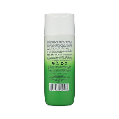 Absolutely Natural - 100% Pure Aloe Vera Cooling Gel - Lotion for Sunburn Relief & Rashes - Premium Sun Care with Vitamin E, Eucalyptus - 6 oz