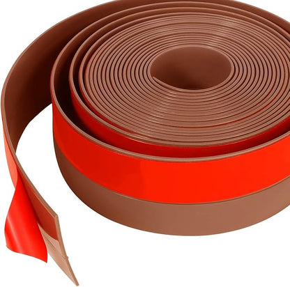 TORRAMI Silicone Door Sweep Draft Stopper 2 inch Width 20 Feet Length,Seal Insulation for Door Under Bottom, Gap, Side, Glass Shower Door, Sliding Door,Brown