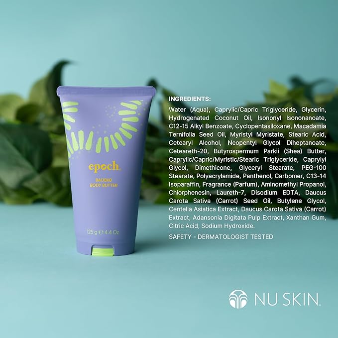 Nuskin Epoch Baobab Body Butter | Rich Cream Infused with Shea Butter and Ethnobotanical Baobab Fruit Extract for Deep Hydration, Softness, and Skin Resiliency | 1 Pack