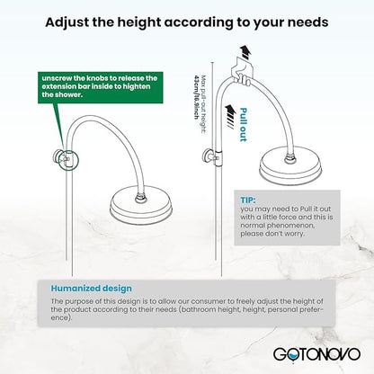 gotonovo Exposed Bathroom Shower System Classic Shower Kit 8 Inch Luxurious Rainfall Shower Head Handheld Spray Tub Filler Brass Pipe 3-Function Wall Mount Double Cross Knobs Polished Gold