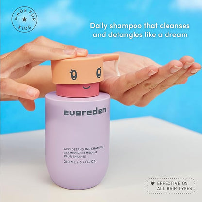 Evereden Kids Shampoo | Detangling Shampoo for Girls with Curly or Straight Hair | Clean, Non-Toxic, and Gentle Haircare | Sulfate-Free, Hypoallergenic, Safe for Daily Use | 6.7 fl oz