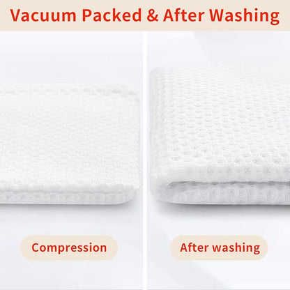 Homaxy 100% Cotton Waffle Weave Kitchen Dish Towels, Ultra Soft Absorbent Quick Drying Cleaning Towel, 13 x 28 Inches, 6-Pack, White