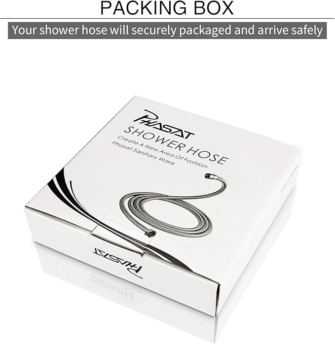 PHASAT 98-Inch Long Indoor Outdoor Shower Tube Replacement Stainless Steel Handheld Shower Hose, Brushed Nickel,A3107N-2.5