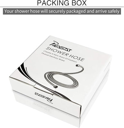 PHASAT 98-Inch Long Indoor Outdoor Shower Tube Replacement Stainless Steel Handheld Shower Hose, Brushed Nickel,A3107N-2.5