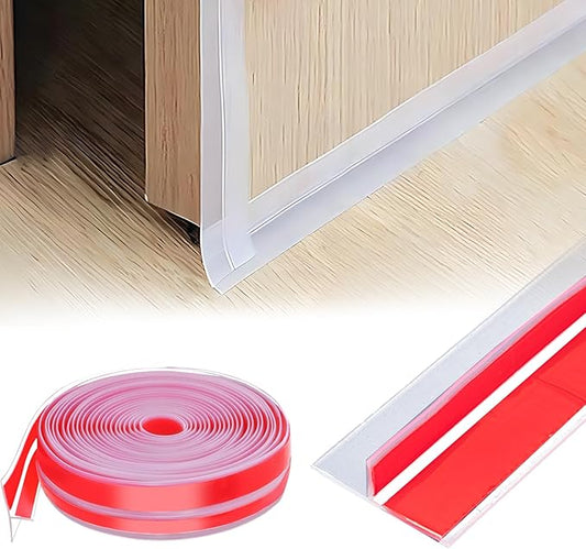 19.7Ft T-Shaped Clear Weather Stripping Door Seal, Door Draft Stopper Silicone Seal Strip, Weather Stripping for Shower Glass Gaps
