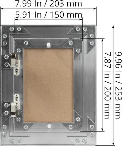 6" x 8" Inch Aluminum Drywall Access Panel - Service Shaft Door - Plumbing, Electricity, Heating, Alarm Wall Inspection hatch for Drywall - Bathroom Service Access Hole Cover