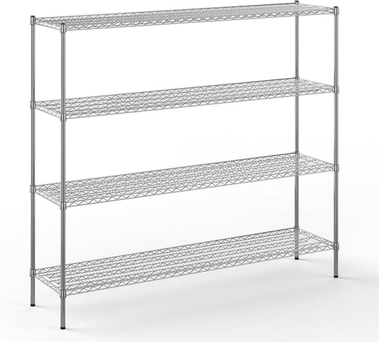 18" Deep x 72" Wide x 64" Height Wire Shelving Kit | 4-Tier | NSF Commercial Storage Rack Unit