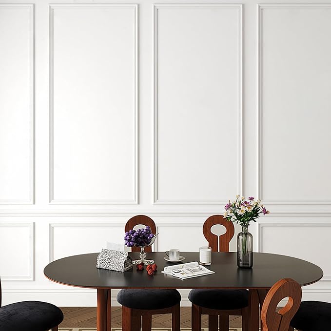 Peel and Stick Chair Rail Panel Molding, 240''L x 2.36''W Strong Self Adhesive TPE Wall Moulding Trim for Home DIY Decoration (Paintable White)