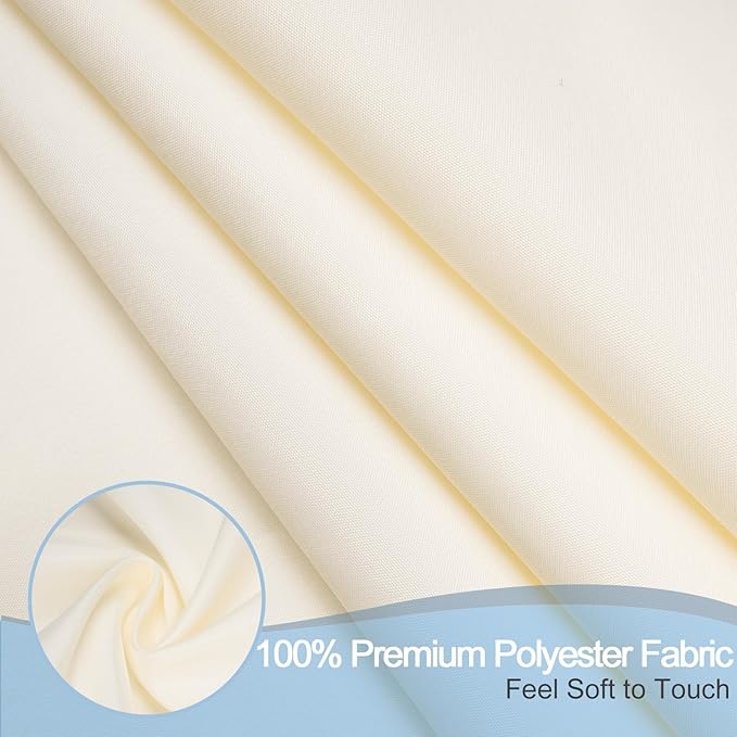 AooHome 72x96 inch Polyester Shower Curtain Liner, Extra Long Bathroom Curtain for Hotel with Hooks, Weighted Hem, Water Repellent, Beige