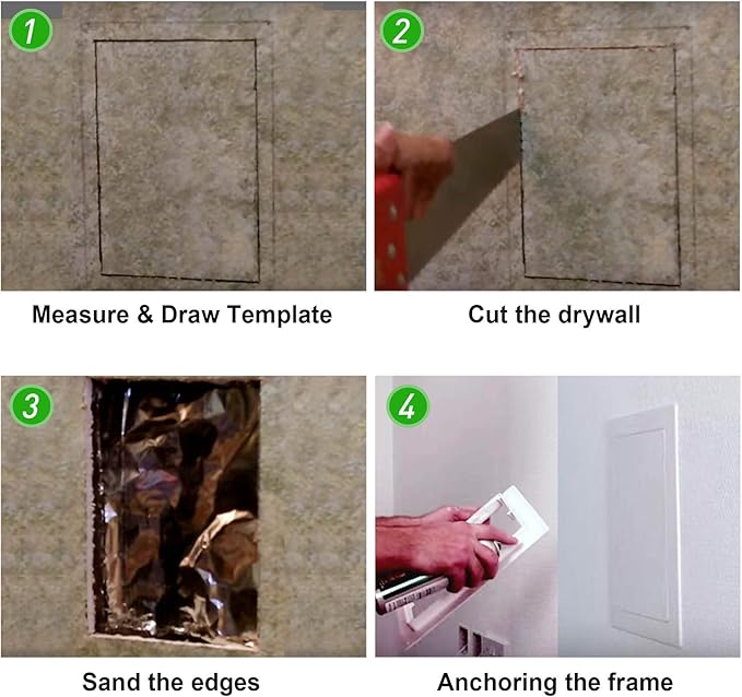 Plumbing Access Panel for Drywall 18 x 18 Inch Plastic Access Door Removable Wall Access Panel Ceiling Reinforced Hinged Durable White